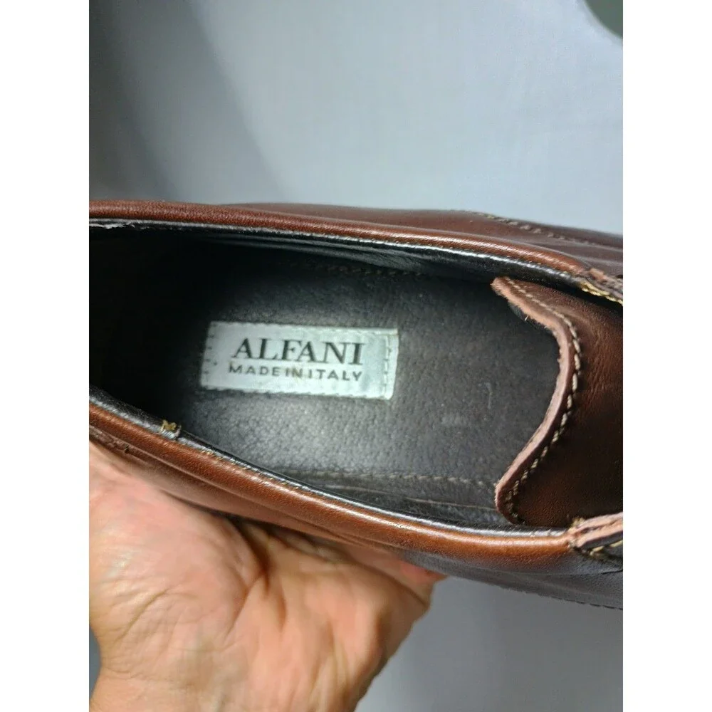 Alfani Made in Italy Men Size 12 M Brown Leather Man Made Sole